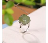 Anello di Pietra Anello di Pietra Naturale di Giada Verde Donna Anello di Apertura Regolabile con Nodi di bambù Anelli Classici Vintage Regalo di Festa di San Patrizio Gioielli per Moglie Fidanzata