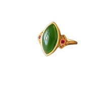 Anello di Pietra Verde Giada Pietra Naturale Apertura Regolabile Forme Geometriche Anello Castone Dichiarazione Anelli Classici Regalo di San Patrizio per Mamma Sorella Moglie E Fidanzata