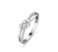 Anello di promessa a me stesso, anelli da sposa da donna con cuore con moissanite 1 ct argento platino 950 taglia H 1/2