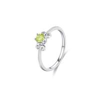 Anello di promessa per lei, eternity da donna con peridoto, argento e oro bianco e Pt950, S 1/2, PT950, Peridoto