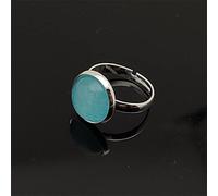 Anello di Quarzo Azzurro Naturale Anello Rotondo di Cristallo Anello di Pietra Aperto da Donna Regolabile Anelli di Dito alla Caviglia Equilibrio Reiki Anello di Eternità per Donna Ragazza Uomo