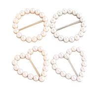 Anello di sciarpa, fibbia per sciarpa | Clip per cravatta a maglietta 4x per donne con perle | di abbigliamento di moda per scialle, maglione, vestito, cravatta