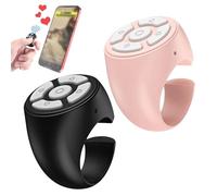 Anello di scorrimento, confezione da 2 pezzi Tik-Tok senza fili Bluetooth telecomando dito Scroller per iOS e Android Tablet Phone Camera Controller Bluetooth Pagina Turner per Clicker Control Volume