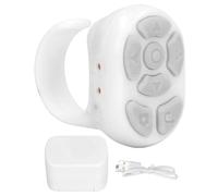Anello di Scorrimento, Telecomando Bluetooth Page Turner Clicker per Mobile Selfie Video Watch Novel Pink APP (Bianco)