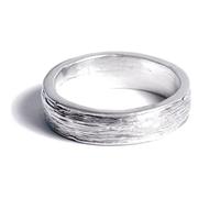 Anello di stagno per il decimo anniversario di matrimonio, da uomo, effetto ruvido, con iscrizione "Ten years" (versione inglese); modifica della taglia gratuita, 53 (16.9), colore: Silver
