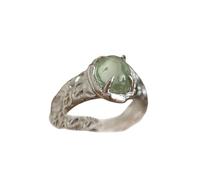Anello di Tormalina Verde Naturale Irregolare Anello di Colore Argento Cristallo Regolabile Anelli di Pietra Aperti da Donna Equilibrio Reiki Anelli di Dito alla Caviglia Anello di Eternità per Don
