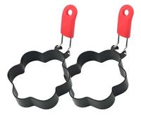 Anello di uova 2 pcs stampo in acciaio inossidabile bracconiere pieghevole antiaderente con anelli di copertura della casa in silicio