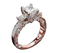 Anello Diamante Popolare Anello Squisito Semplice Bigiotteria Popolare Accessori Raccoglitore 3 Anelli, 8, Metallo, Nessuna pietra preziosa
