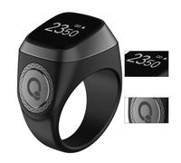 Anello digitale Tasbih da 22 mm con Bluetooth, display OLED, allarme a vibrazione, ricarica USB e contatore di preghiere regolabile.