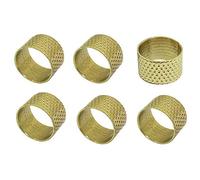 Anello ditale curvo, imbottitura per cucito, ditale, quilting, ditale, protezione dita in metallo, per riparazione della pelle, 6 pezzi, oro, conveniente e durevole, design professionale