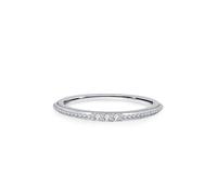 Anello dito medio, anelli in argento estetico con diamante oro bianco e gioielli Pt950 per le donne, O 1/2, PT950, Diamante