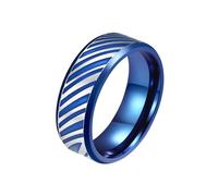 Anello Donna, Anello Blu Uomo Acciaio Inossidabile Taglia 22 7.4mm Disegno a Spina di Pesce Custom Regalo per Figlia Mother'S Day Gioielli