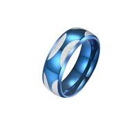 Anello Donna, Anello Donna Blu Acciaio Inossidabile Taglia 22 8mm Opaco Custom Regalo per Figlia Valentines Day Gioielli