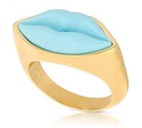 Anello Donna Argento 925 Dorato Bocca di turchese Agglomerato gioiello artigianale corallo di tendenza (16)