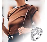 Anello Donna Argento Anello in argento a forma di cuore alla moda per le donne e design elegante perfetto per ogni occasione