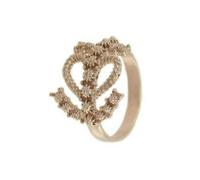 Anello donna argento Fede Speranza Carità croce ancora cuore filigrana IP rosè