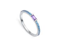 Anello Donna Argento Viceroy Pietre Taglia 14 Pietre Blu E Viola