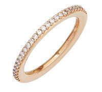 Anello Donna Con 26 Diamanti Brillanti, 585 Oro Rosso, Semplice & Nobile