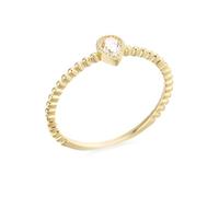 Anello Donna Elegante, Anelli Oro Giallo Donna 14K Moissanite a Goccia d'Acqua Sottile Solitaria Taglia 13