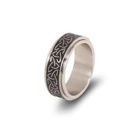 Anello Donna Elegante, Fedina Argento Donna Acciaio Inossidabile Taglia 17 7.8mm Spinner con Nodi Celtici Engraved Regalo per Fidanzata New Year