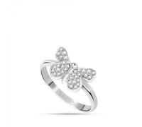 ANELLO DONNA FARFALLA MISURA 12 SECTOR GIOIELLI ACCIAIO E ZIRCONI, MODELLO ADELE
