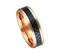 Anello Donna Fascia, Anelli Tungsteno Donna Taglia 15 Fibra di Carbonio Intrecciata Lucida 6mm Custom Regalo per Migliore Amico Prom Gioielli