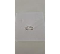 ANELLO Donna Fascia Di Pavè Pietra Centrale E Zirconi ORO BIANCO 18 Karati 750%