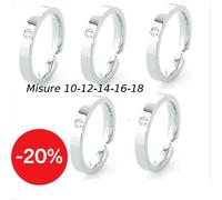 Anello donna fedina acciaio con zircone Sagapo Misure 10-12-14-16-18 Sagapò