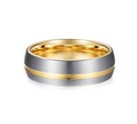 Anello Donna Fedina, Anello Tungsteno Taglia 15 Spazzolato Opaco 7mm Groove Lucido Engraved Regalo per Migliore Amico New Year Gioielli