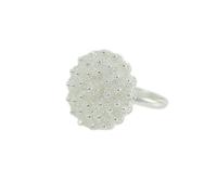 Anello donna filigrana sarda in argento a fiore tondo a nido d'ape