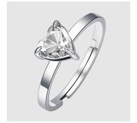 ANELLO DONNA IN ACCIAIO CON CUORE CRISTALLO BIANCO