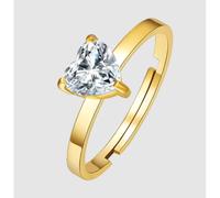ANELLO DONNA IN ACCIAIO IP GOLD CON CUORE CRISTALLO BIANCO