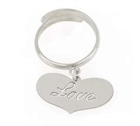 Anello donna in argento 925 con cuore e incisione "Love" mod. ANLOVERO