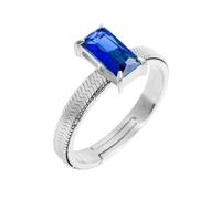 Anello Donna Marlù 31AN0003B-M Sparkless in Acciaio Silver con Zircone Blu