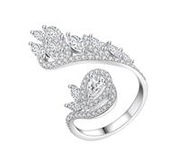 Anello Donna Oro 18K Vero, Anelli Vintage Bianco Moissanite Svuotare Argento Oro Bianco 750 Regalo Di Compleanno Misura 12