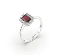 Anello Donna Rubino in Oro Bianco Con Diamanti Gioielleria Scardi Firenze