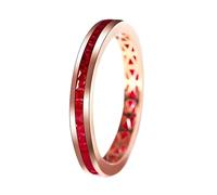 Anello Donna San Valentino Anello Oro Giallo 18 Carati Uomo Ruby Creato in Laboratorio Fila di Diamanti con Rubino Rosso da 1,2 CT Numero 15 Aggiornamento 3.0 per Moglie Festa Della Mamma Gioielli