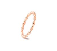Anello Donna San Valentino, Anello Oro Rosa Acciaio Inossidabile Taglia 15 2mm Gocce D'Acqua Custom Regalo per Fidanzata Valentines Day Gioielli