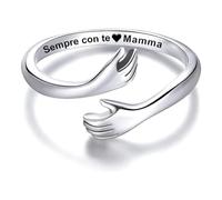 Anello Donna Sempre con Te Mamma in Argento Sterling 925 - Regalo Compleanno Natale per Mamme, Nonne - Anello Regolabile - Cofanetto incluso (Sempre con te Mamma, Regolabile)