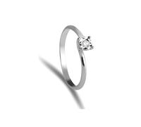 Anello Donna Solitario in Oro Bianco Con Diamante Gioielleria Scardi Firenze
