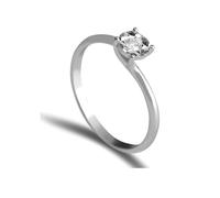 Anello Donna Solitario in Oro Bianco Con Diamante Gioielleria Scardi Firenze