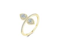 Anello donna sottile anello donna goccia d'acqua con moissanite oro giallo donna regalo, Oro giallo 14 carati, Moissanite