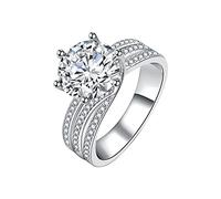 Anello Donna Super Moissanite Anelli di fidanzamento a forma di anello per le donne Moissanite Anelli fidanzamento intrecciati Anniversario matrimonio promessa per la sposa Moglie ( M, One Size)