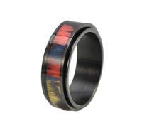 Anello Donna Vintage, Anello Acciaio Inossidabile Vintage Taglia 12 8mm Spinner con Motivo in Legno Personalized Regalo per Migliore Amico