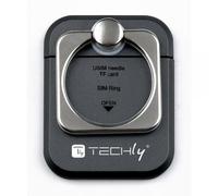 Techly 102680 Anello e Supporto per Smartphone Nero Nero
