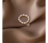 Anello elastico con perline di perle d'acqua dolce, gioielli minimalisti per le dita, anelli a forma