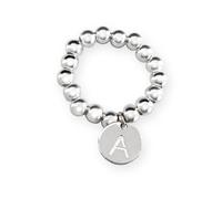 Anello elastico in argento 925 con charm personalizzato