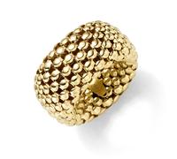 Anello Elastico In Oro Giallo 585 Con Anello Di Lampone Largo Da Donna B:14mm