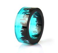 Anello Epossidico in Plastica Fatto A Mano Unico, Anelli Luminosi, Anello Luminoso Luminoso Che Brilla al Buio, Anelli per Donne E Uomini Regalo di Gioielli per Feste, Anelli di Moda, 6.5/7