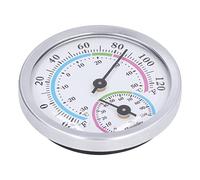 Anello Esterno, Specchio in Vetro, Quadrante in Alluminio e Mani Design del Foro Muro Termometro Interno, Igrometro per Parete, Tavolo, Frigorifero, Auto, Sala Baby